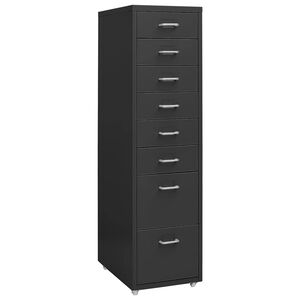 vidaXL Mobilna szafka kartotekowa, antracytowa, 28x41x109 cm, metalowa
