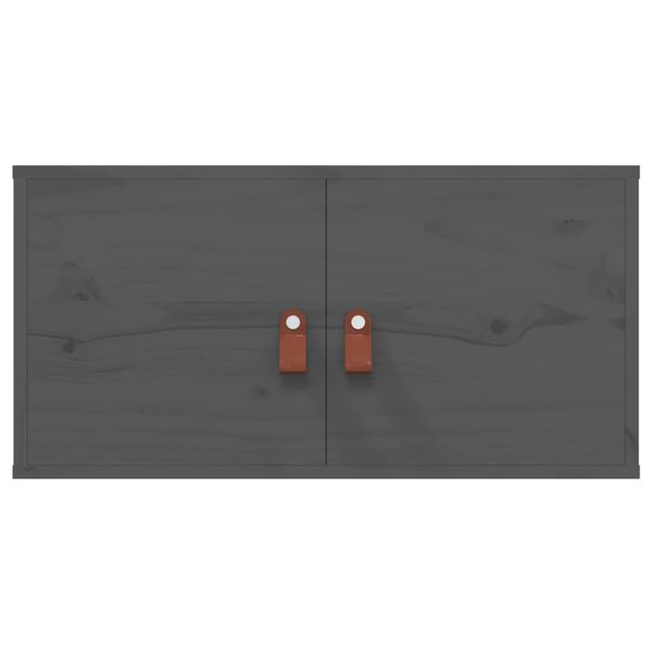 vidaXL Szafki ścienne, 2 szt., szare 60x30x30 cm, lite drewno sosnowe