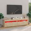vidaXL Szafki pod TV z LED, 2 szt., dąb sonoma, 75x35x40 cm