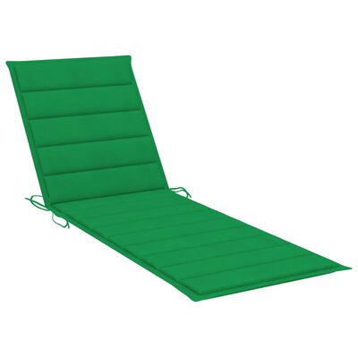 vidaXL Leżak podwójny z zielonymi poduszkami impregnowana sosna