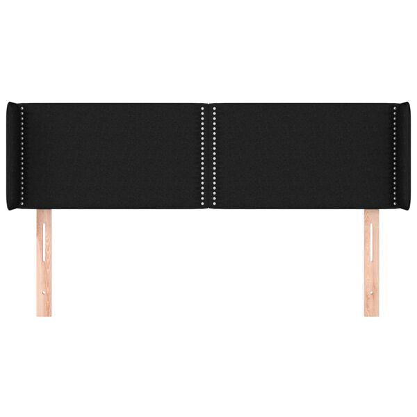 vidaXL Zagł&oacute;wek uszak, czarny, 147x16x78/88 cm, tkanina