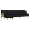 vidaXL Sofa rozkładana L, czarna, 279x140x70 cm, tkanina