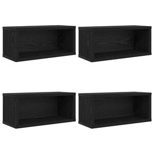 vidaXL Stojak na płyty CD 4 szt. Czarny dąb 40 x 17 x 17 cm