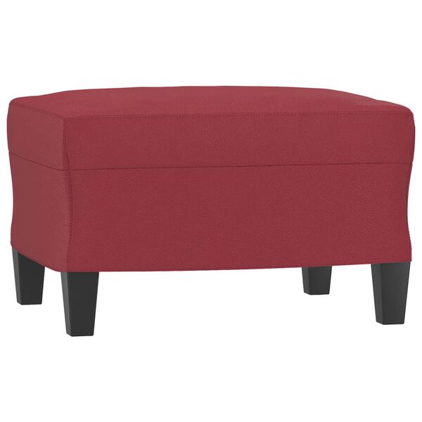 vidaXL 3-osobowa sofa z podn&oacute;żkiem, winna czerwień, 180 cm, ekosk&oacute;ra
