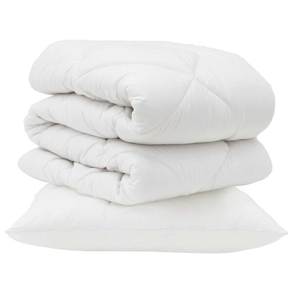 vidaXL Kołdra z poduszką 2 pcs Biały Mikrofibra