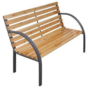 vidaXL Ławka ogrodowa, 112 cm, lite drewno jodłowe