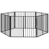 vidaXL Bramka dla psa 6 szt. Czarny 100 x 80 cm Stal ocynkowana