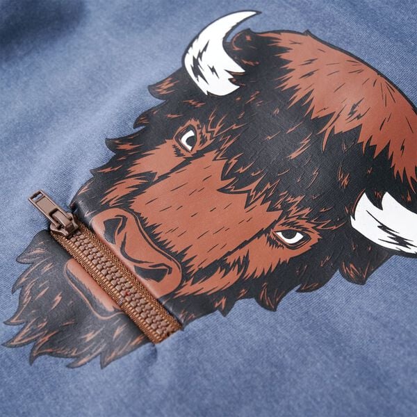 Bluza dziecięca z kapturem, niebieski melanż, 104