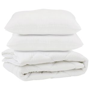 vidaXL Kołdra z poduszką 3 pcs Biały Mikrofibra