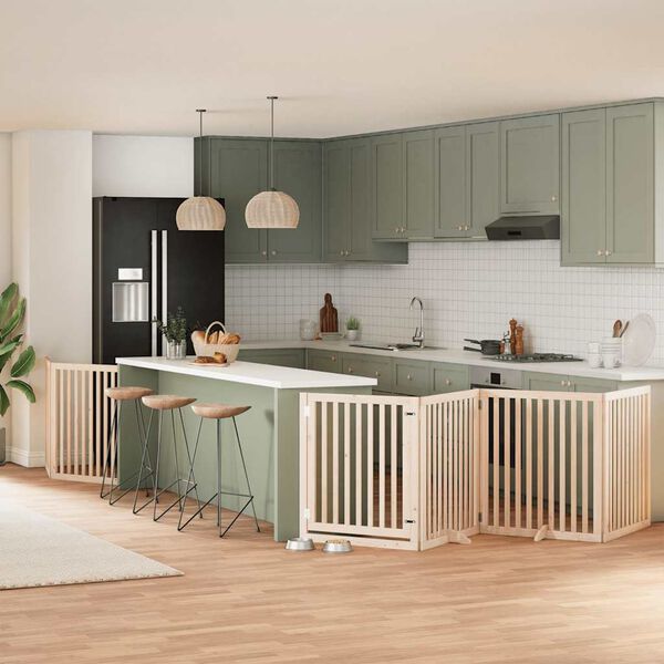 vidaXL Składana bramka dla psa, z drzwiami, 8 paneli, 640 cm