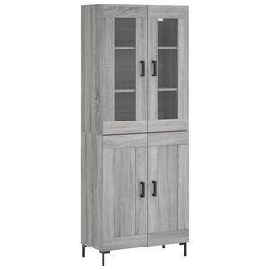 vidaXL Witrynka szary dąb sonoma 69,5x34x180cm materiał drewnopochodny
