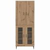vidaXL Highboard 2 pcs Stare drewno Drewno inżynieryjne i szkło