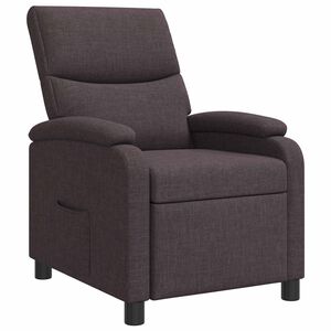 vidaXL Fotel recliner Ciemny brąz tkanina