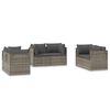 vidaXL Ogrodowe sofy narożne, 6 szt., 57x57x56 cm, polirattan