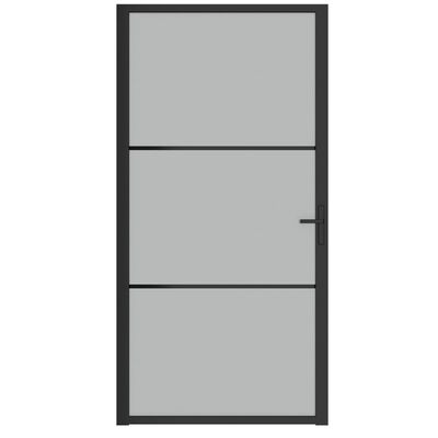 vidaXL Drzwi wewnętrzne, 102,5x201,5 cm, czarne, szkło i aluminium