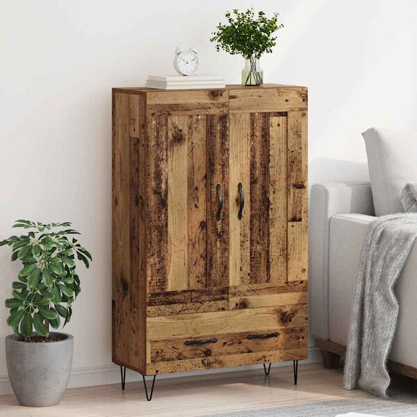 vidaXL Highboard z szufladą Stare drewno 69,5 x 31 x 115 cm