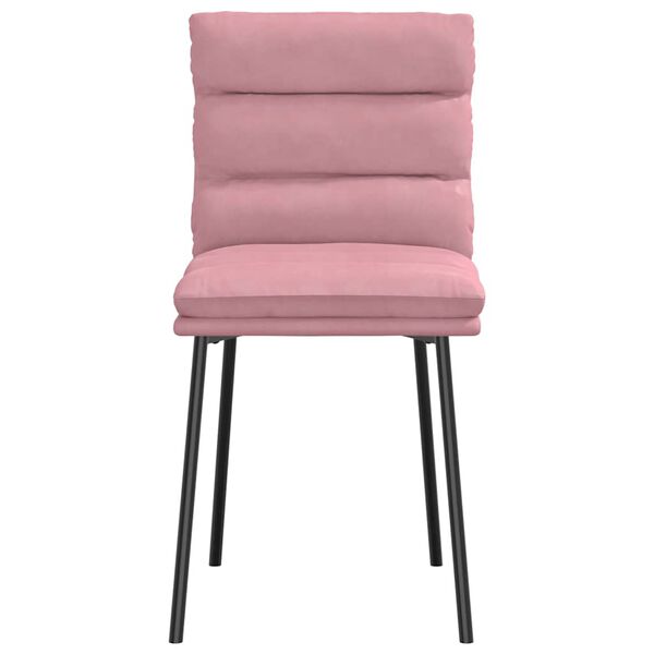 vidaXL Krzesła stołowe, 6 szt., r&oacute;żowe, obite aksamitem