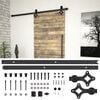 vidaXL System do montażu drzwi przesuwnych SKIEN, 183 cm, stal, czarny