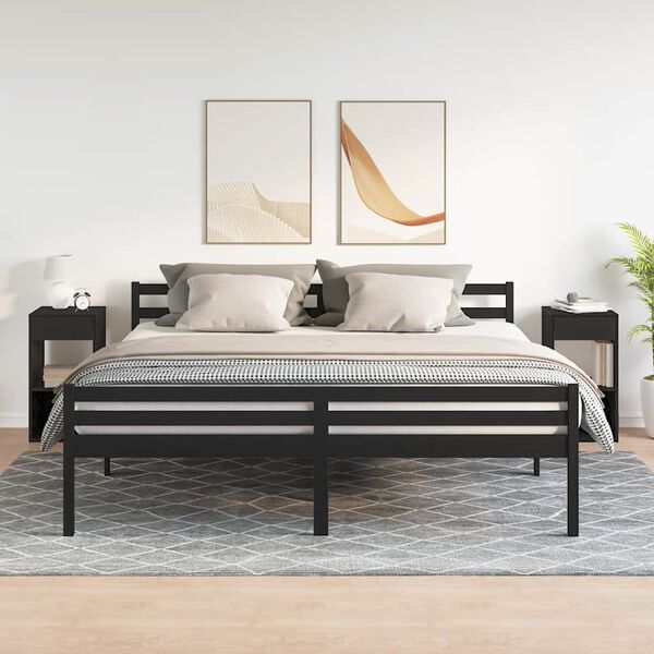 vidaXL Szafki nocne z szufladą, 2 szt., czarne, 35x34x66,5 cm