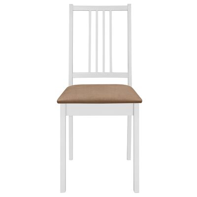 vidaXL Krzesła z poduszkami, 6 szt., białe, lite drewno