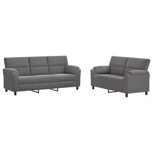 vidaXL Zestaw Sof 2 pcs ciemnoszary Welur