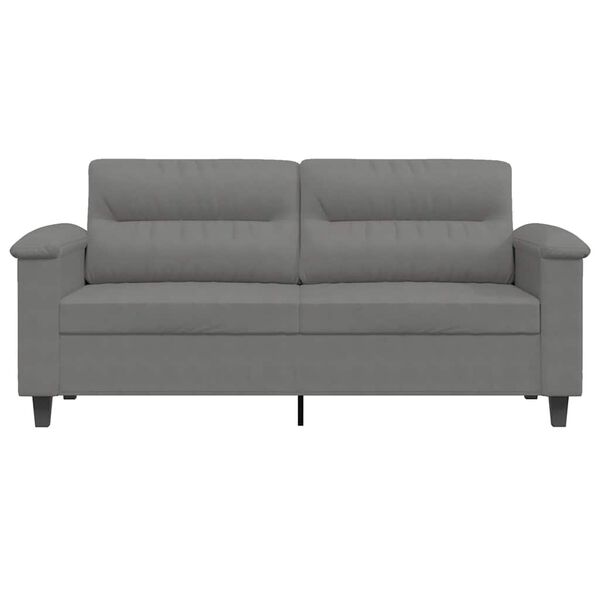 vidaXL Sofa 2-osobowa, ciemnoszary, 140 cm, tapicerowana mikrofibrą