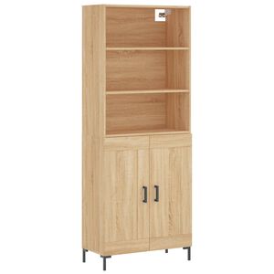 vidaXL Witrynka, dąb sonoma, 69,5x34x180 cm, materiał drewnopochodny