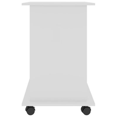 vidaXL Biurko komputerowe, białe, wysoki połysk, 80x50x75 cm