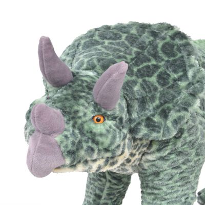 vidaXL Pluszowy triceratops, stojący, zielony, XXL