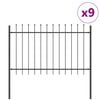 vidaXL Ogrodzenie Ogrodowe WOERDEN 9 szt. 15,3 x 0,8 m Szary