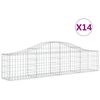 vidaXL Kosze gabionowe, 14 szt, 200x30x40/60 cm, galwanizowane żelazo