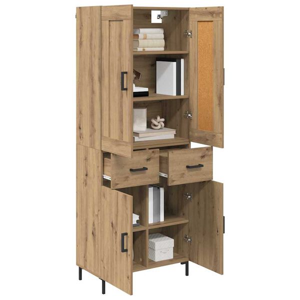 vidaXL Highboard 2 pcs Dąb rzemieślniczy Materiał drewnopochodny