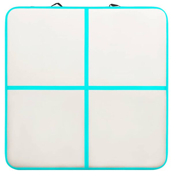 vidaXL Mata gimnastyczna z pompką, 200x200x10 cm, PVC, zielona