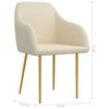 vidaXL Krzesła stołowe, 2 szt., kremowe, obite aksamitem