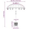 vidaXL Baliński Parasol 260 Niebieski 180-190 cm Bawełna i lite drewno
