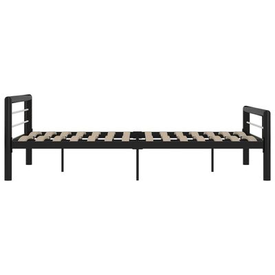 vidaXL Rama łóżka, czarno-biała, metalowa, 120 x 200 cm