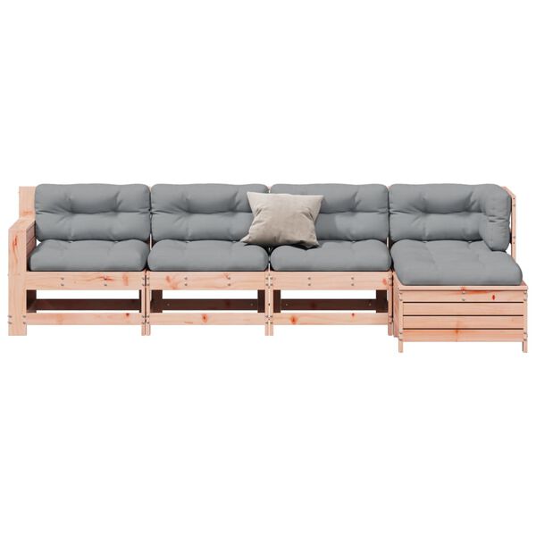 vidaXL 5-cz. zestaw wypoczynkowy do ogrodu, z poduszkami, daglezja