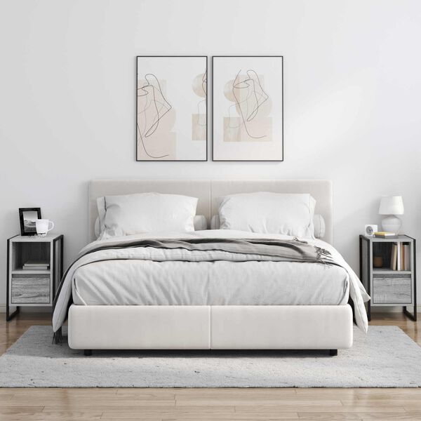 vidaXL Stolik nocny z szufladą Szary Sonoma 39,5 x 30 x 50 cm