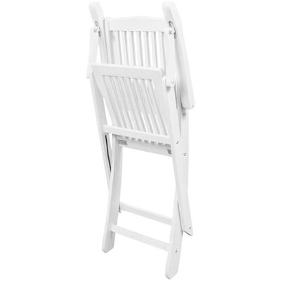 vidaXL Składane krzesła ogrodowe, 2 szt., drewno akacjowe, białe