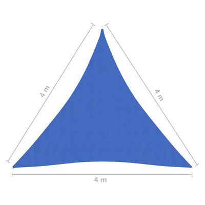 vidaXL Żagiel przeciwsłoneczny, 160 g/m², niebieski, 4x4x4 m, HDPE