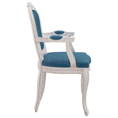 vidaXL Krzesło stołowe, niebieskie, 62x59,5x100,5 cm, obite aksamitem