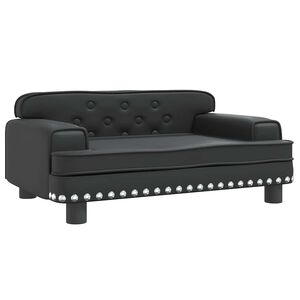vidaXL Legowisko dla psa, czarne, 70x45x30 cm, sztuczna sk&oacute;ra