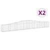vidaXL Kosze gabionowe, 2 szt, 400x30x40/60 cm, galwanizowane żelazo