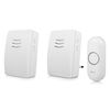 Byron Bezprzewodowy dzwonek do drzwi, z 2 odbiornikami, biały