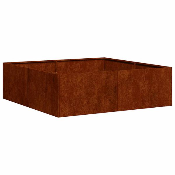 vidaXL Doniczka Rusty 100x100x30 cm Stal nierdzewna