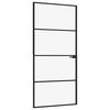vidaXL Drzwi wewnętrzne, czarne, 93x201,5 cm, szkło i aluminium