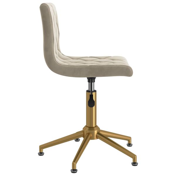 vidaXL Obrotowe krzesło stołowe, jasnoszare, obite aksamitem