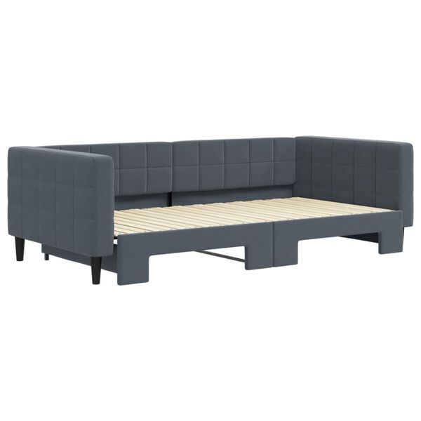 vidaXL Sofa rozsuwana, ciemnoszara, 100x200 cm, aksamit