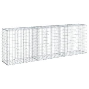 vidaXL Kosz gabionowy z pokrywą, 300x50x100 cm, galwanizowane żelazo