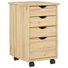 vidaXL Rolkowa szafka Brązowy 34 x 39 x 56 cm Lite drewno sosnowe